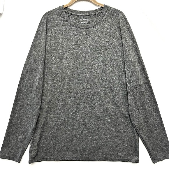 01.Algo Other - 01.ALGO Mens Xl Performance Long Sleeve Shirt Gray SPF‎ 40 Quick Dry Anti Odor